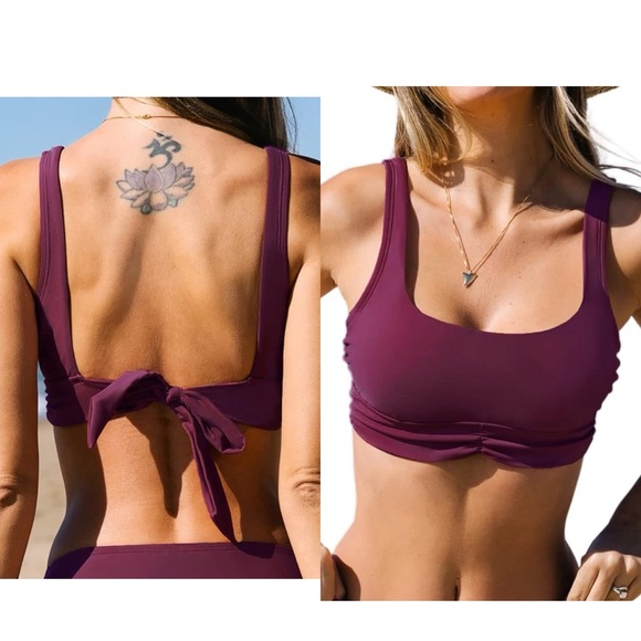 NWT Bikini Top Design with Ruched and Square Neck Tank SIZE M - Picture 4 of 17